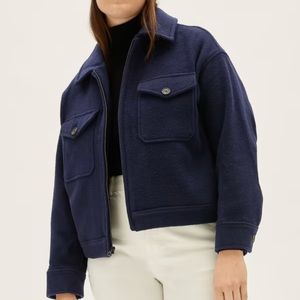 EVERLANE The Wool Mackinaw Jacket Navy Size S